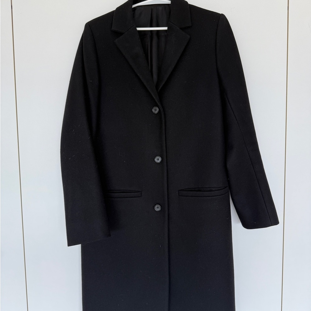 COS Black Trench Coat Elegant 75% Wool